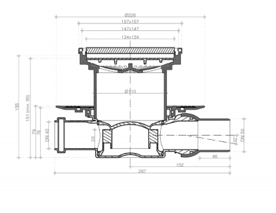 Точечный трап Pestan Confluo Standard 10х10 Dry White Glass  (13000105) фото в интернет-магазине Русалия