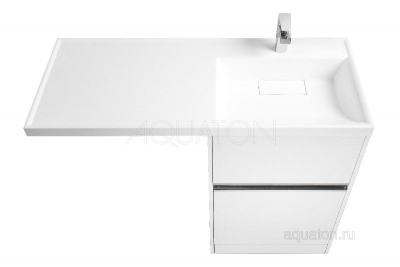 Тумба под раковину AQUATON Лондри 60 белый с фасадом 1A235901LH010 фото в интернет-магазине Русалия