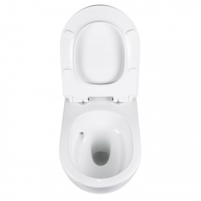 BOND F12-10 Унитаз подвесной со смывом торнадо, безободковый с сиденьем с микролифтом фото в интернет-магазине Русалия