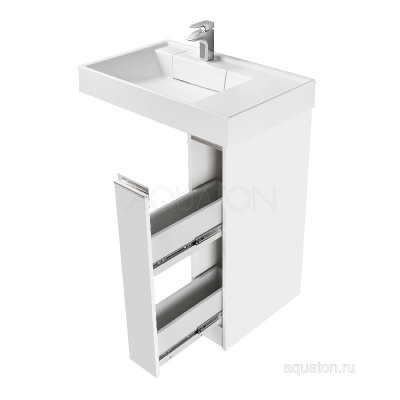 Тумба под раковину AQUATON Лондри 20 белый с фасадом 1A236101LH010 фото в интернет-магазине Русалия