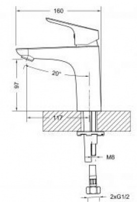 Смеситель для умывальника высокий Drop F14898C Bravat фото в интернет-магазине Русалия