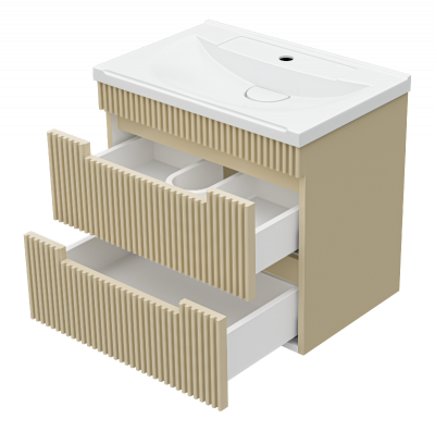 Тумба Ariana 60 подвесная (капучино) с раковиной Misty EVVA 60 Brevita фото в интернет-магазине Русалия