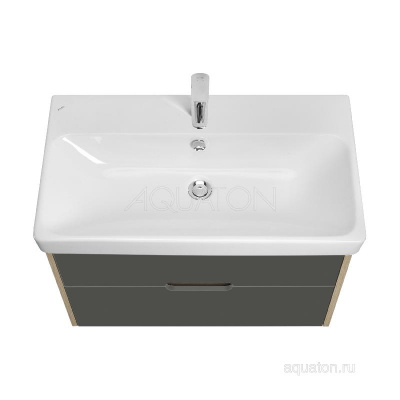 Тумба под раковину AQUATON Оливия 80 грей, дуб ойстер 1A283101OLUG0 фото в интернет-магазине Русалия