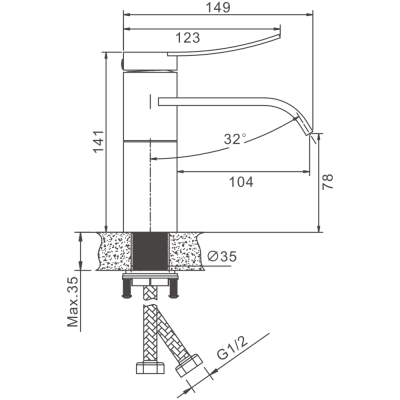 Смеситель для раковины BELZ черный (B10812-7) фото в интернет-магазине Русалия