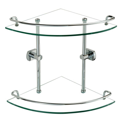 Полка угловая стеклянная Savol S-099322, хром фото в интернет-магазине Русалия