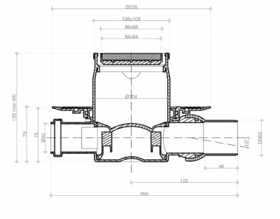 Точечный трап Pestan Confluo Standard 10х10 Dry Black Glass (13000102) фото в интернет-магазине Русалия