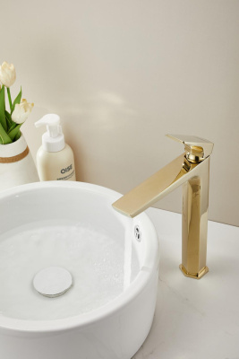 Смеситель для раковины HAIBA золотой (HB11726-5) фото в интернет-магазине Русалия