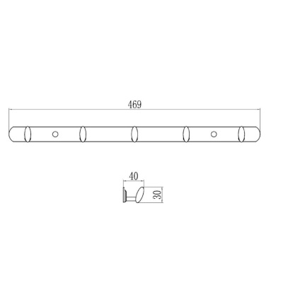Планка с крючками Savol S-003255, хром фото в интернет-магазине Русалия