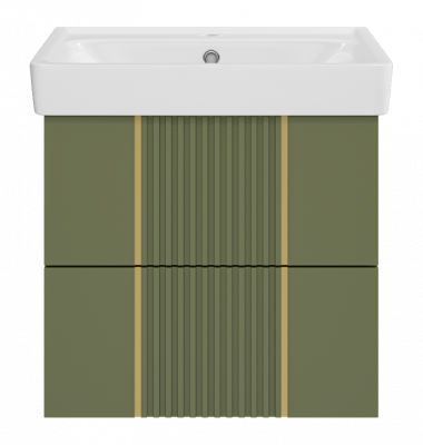 Тумба Vega 60 подвесная (зеленая) с раковиной Dreja Q 60 Brevita фото в интернет-магазине Русалия