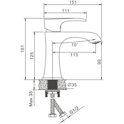 Cмеситель для умывальника BELZ (B10507-5) фото в интернет-магазине Русалия