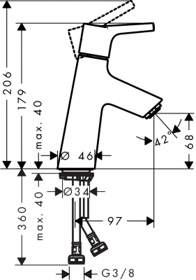 Смеситель для раковины Talis S 72010000 Hansgrohe фото в интернет-магазине Русалия