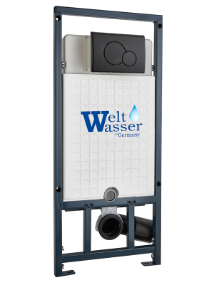 MARBERG 507 RD BL Инсталляция для унитаза. Круглая черная кнопка WeltWasser фото в интернет-магазине Русалия