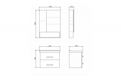 COMFORTY. Зеркало-шкаф "Парма-60" дуб дымчатый фото в интернет-магазине Русалия