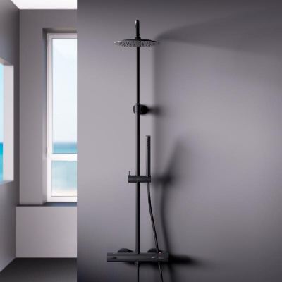 936800300 Scandinavian Pure душевая система с душевым ТМС смесителем, чёрный фото в интернет-магазине Русалия