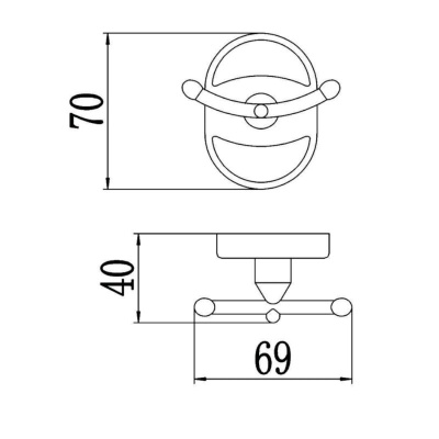 Крючок для ванной комнаты Savol S-007054, хром фото в интернет-магазине Русалия