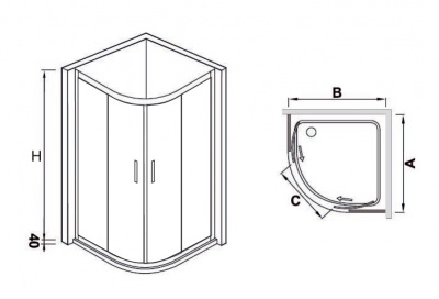 Душевой уголок 80х80 HO-51 RGW фото в интернет-магазине Русалия