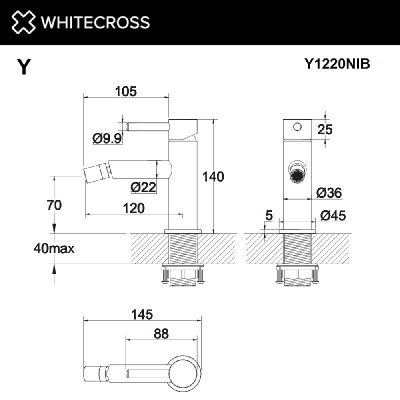 Смеситель для биде WHITECROSS Y Y1220NIB (брашированный никель) фото в интернет-магазине Русалия