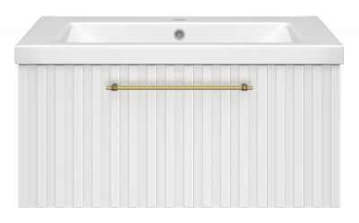 Тумба Alicante 80 подвесная (белая) с раковиной Днепрокерамика Этна 80 Brevita фото в интернет-магазине Русалия