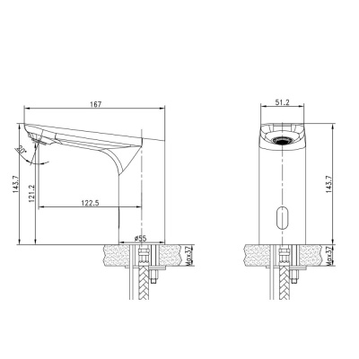 Смеситель Lemark Project для раковины монолитный бесконтактный (сенсорный) (LM4658CE) фото в интернет-магазине Русалия