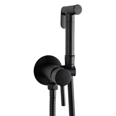 Гигиенический душ со смесителем встраиваемый FILARETE Roun FL100BL, черный фото в интернет-магазине Русалия