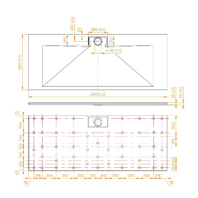 Душевой поддон прямоугольный RGW TKS-Gr Серый 80x200, стеклокомпозит фото в интернет-магазине Русалия