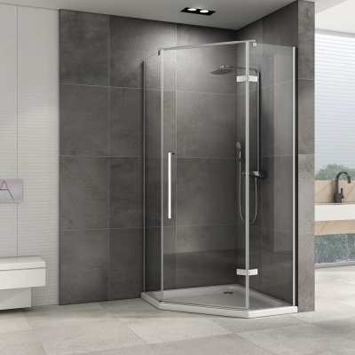 Душевой уголок ABBER Ewiges Wasser AG05090 90х90 трапеция, профиль хром, прозрачное стекло фото в интернет-магазине Русалия