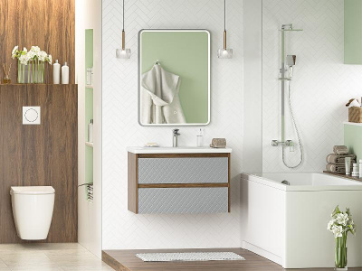 Тумба Chester 80 подвесная с раковиной Dreja Soft 80 Brevita фото в интернет-магазине Русалия