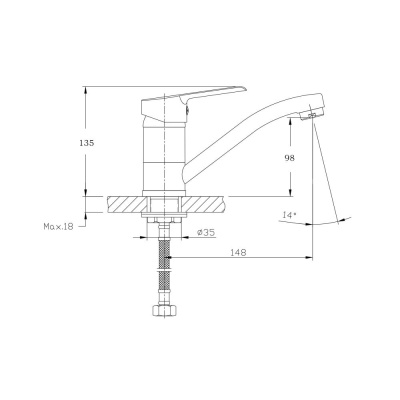 Смеситель для кухонной мойки RUSH Victoria (VI7135-26) фото в интернет-магазине Русалия