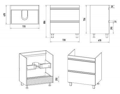 Тумба Ингрид 75 с раковиной Misty Алиса 75 Misty фото в интернет-магазине Русалия