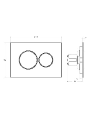 Кнопка смыва CEZARES PN1-BTN-BORO Брашированное золото/сталь фото в интернет-магазине Русалия