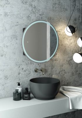 Зеркальный шкаф Torneo Black d600 оборачиваемая модель МВК068 Continent фото в интернет-магазине Русалия