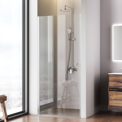 W87G-90-1P-MT Sunny дверь душевая распашн 90x190,серебро, стекло прозрачн Am.Pm фото в интернет-магазине Русалия