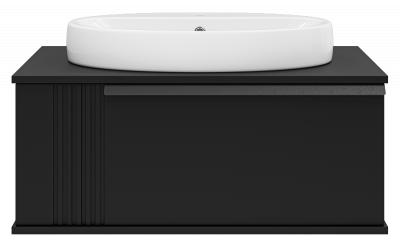 Тумба Savoy 80 подвесная (черная) с раковиной Ekokerama Doppia 65 Brevita фото в интернет-магазине Русалия