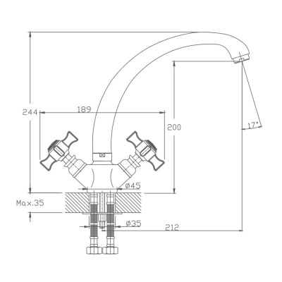 Смеситель для кухни Haiba (HB4724) фото в интернет-магазине Русалия