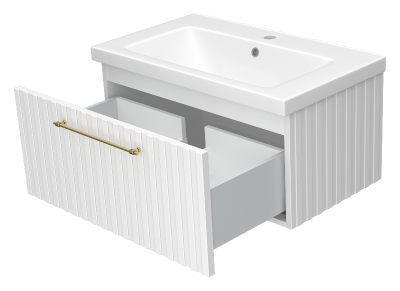 Тумба Alicante 80 подвесная (белая) с раковиной Днепрокерамика Этна 80 Brevita фото в интернет-магазине Русалия