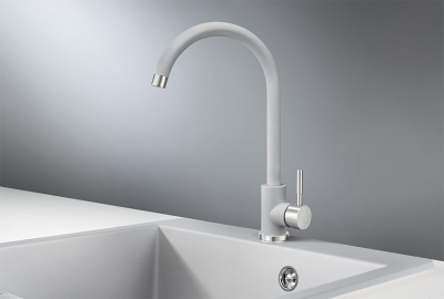 Смеситель для кухни GRANULA (ST-4031, АЛЮМИНИУМ) фото в интернет-магазине Русалия