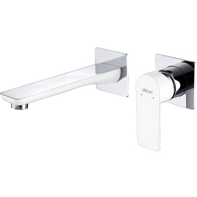 Смеситель ABBER Weiss Insel AF8082W для раковины скрытого монтажа, белый-хром фото в интернет-магазине Русалия
