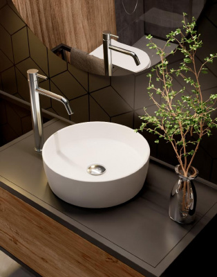 AQM5012 Раковина накладная круглая, цвет белый матовый. 355x355x120 фото в интернет-магазине Русалия