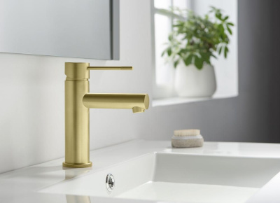 Смеситель для раковины Timo Saona (2361/17F) золото матовое фото в интернет-магазине Русалия