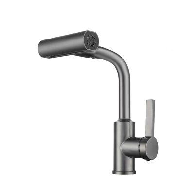 Смеситель для кухни с поворотной лейкой RUSH Tinos (TI3732-17Grey) фото в интернет-магазине Русалия