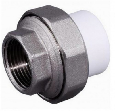 Муфта комбинированная разъемная 75-2 1/2" ВР, белый полипропилен Millennium фото в интернет-магазине Русалия