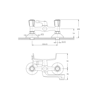 Смеситель для ванны с коротким изливом RUSH Pioneer (PI7950-44) фото в интернет-магазине Русалия