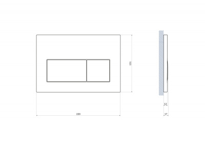 Клавиша смыва PRESTO белая BU-PRE/Wh Cersanit фото в интернет-магазине Русалия
