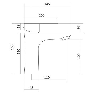 Смеситель Славен  для умывальника Сталь Ж (СЛ-ОД-Ж12) фото в интернет-магазине Русалия