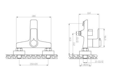 Смеситель термостатический для ванны и душа  ANCONA ANCONA-VASM-CRM  Belbagno фото в интернет-магазине Русалия