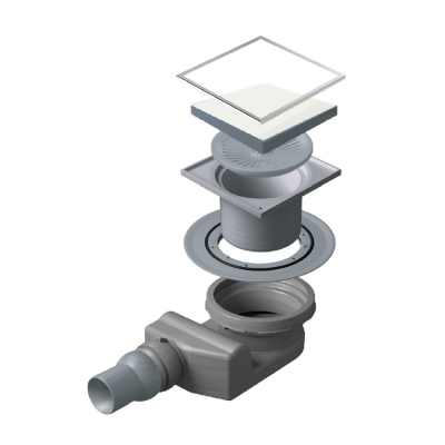 Точечный трап Pestan Confluo Standard 15х15 White Glass (13000096) фото в интернет-магазине Русалия