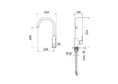 Смеситель для кухни AQUATEK AQ1282CR ОБЕРОН фото в интернет-магазине Русалия