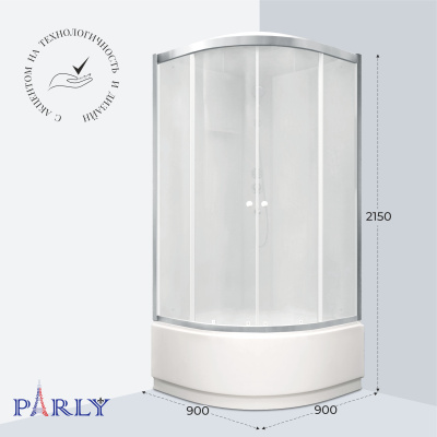 Кабина BETT921 душевая PARLY (90х90х215) фото в интернет-магазине Русалия