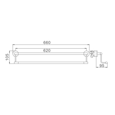 Полотенцедержатель Haiba HB1709, хром фото в интернет-магазине Русалия