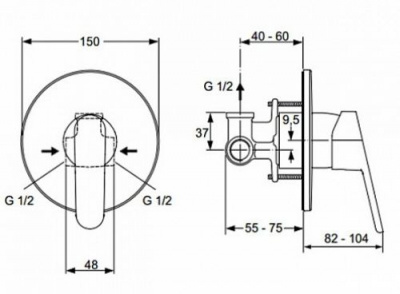 Гигиенический комплект Ceraplan B0040AA Ideal Standard фото в интернет-магазине Русалия